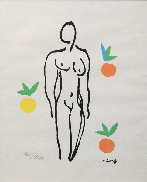 HENRI MATISSE, efter, litografi, numrerad 665/1000, signerad i trycket 