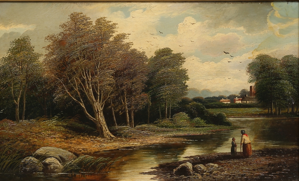 UNIDENTIFIED ARTIST, oil on canvas, signed J Morris, 19th century / OIDENTIFIERAD KONSTNÄR, olja på duk, signerad J Morris, 1800 tal