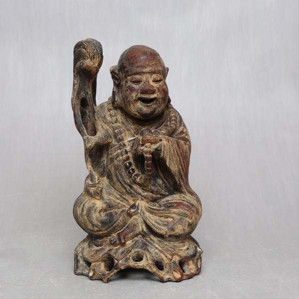 SCULPTURE, wood, Buddha, 1900 / SKULPTUR, trä, Buddha, 1900 Tal