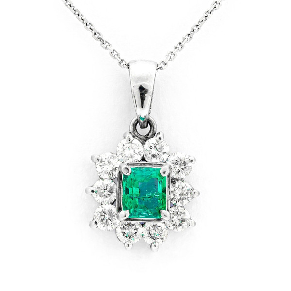 EMERALD PENDANT, white gold 14 kt, 1.04 tcw, 0.41 ct emerald, 0.63 ct diamonds / SMARAGDHÄNGE, vitguld 14 kt, 1,04 tcw, 0,41 ct smaragd, 0,63 ct diamanter_181a_8db3c0c1d7eff6e_lg.jpeg