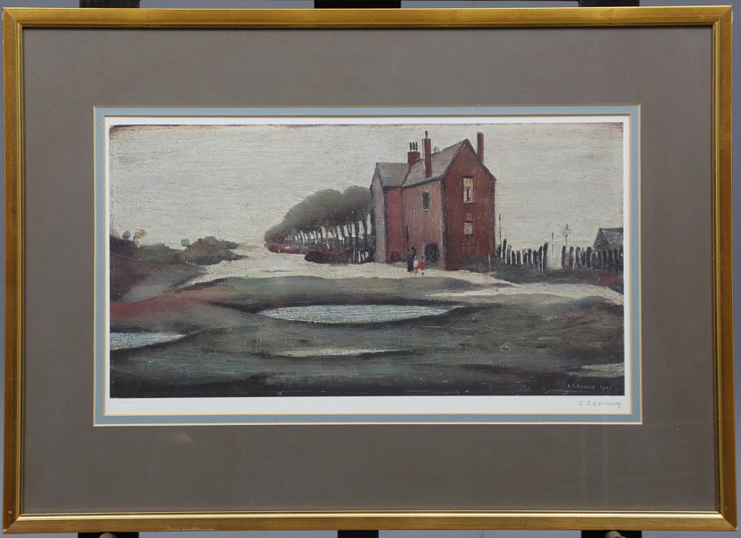Laurence Stephen Lowry, offset lithograph, "The Lonely House" limited edition 500, signed by hand/ Laurence Stephen Lowry, litografiskt offset, "The Lonely House", upplaga 500, signerad_1867a_lg.jpeg