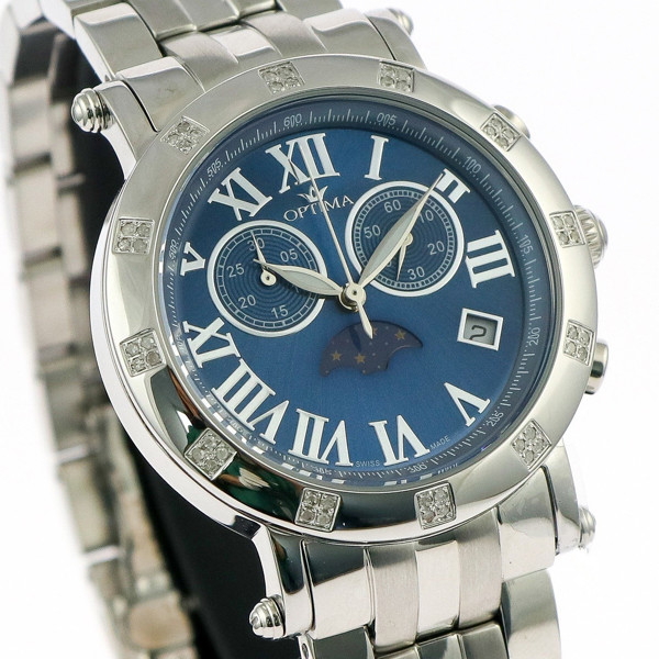 OPTIMA Chronograph quartz watch, Swiss Made, ny med originalkartong, etikett och 2 års giltig internationell garanti och certifikat för diamanter._1945a_lg.jpeg