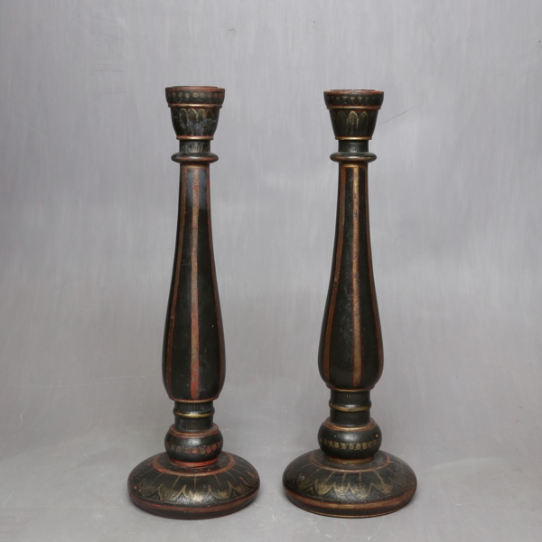 CANDLE STICKS, a pair, wood, First half of the 20th century / LJUSSTAKAR, ett par, trä, 1900 talets första hälft_2012a_lg.jpeg