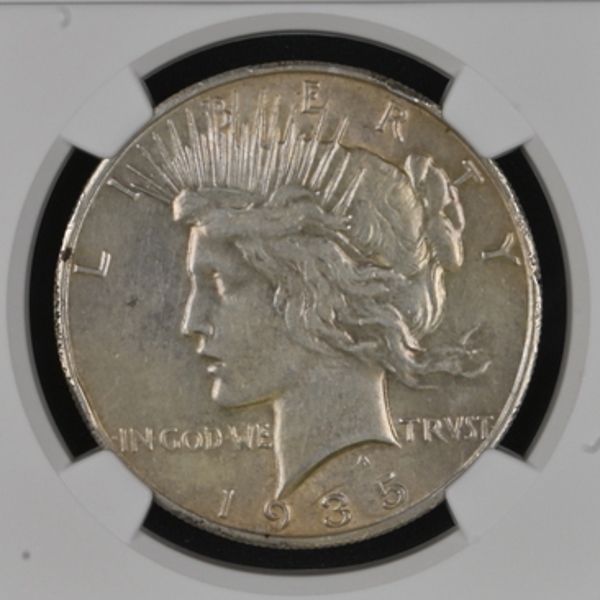 PEACE DOLLAR 1935-S $1 Silver graded AU Details by NGC