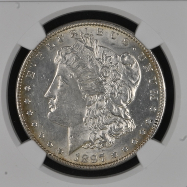 MORGAN DOLLAR 1897 $1 Silver graded UNC Details by NGC