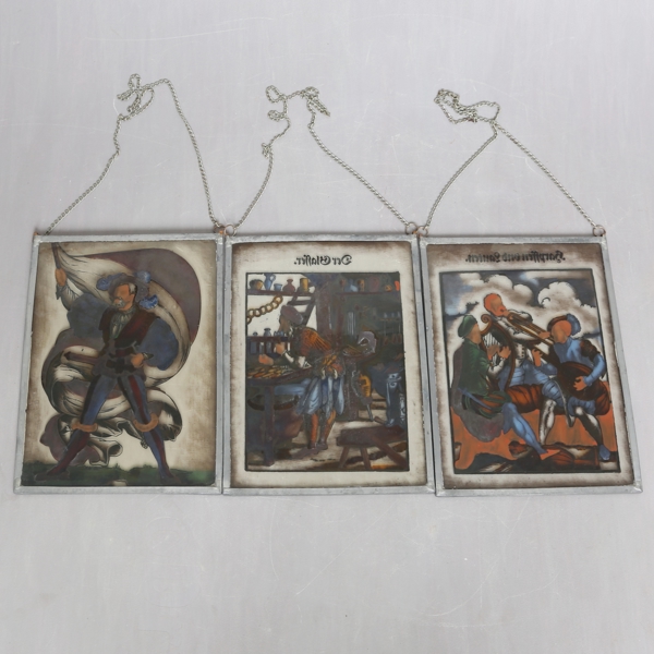 GLASS PAINTINGS, 3 pcs, Germany / GLASMÅLNINGAR, 3st, Tyskland_401a_8db472217b5eca0_lg.jpeg