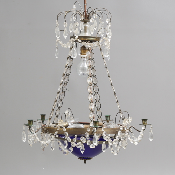 CHANDELIER, 5 candle arms, Gustavian style, around the middle of the 20th century / TAKKRONA, 5 ljusarmar, gustaviansk stil, omkring 1900 talets mitt_611a_lg.jpeg