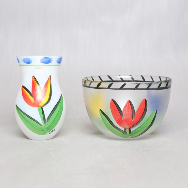 ULRICA HYDMAN- VALLIEN, Bowl and vase, Kosta Boda / ULRICA HYDMAN- VALLIEN, Skål o vas, Kosta Boda