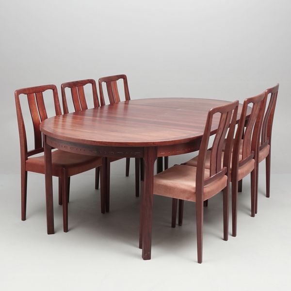 LEIF & BENGT TROEDSSON, LBG group, dining set and 6 chairs, "Rimbo Haga" Troeds Bjärnum, 1970s / LEIF & BENGT TROEDSSON, LBG group, matgrupp o stolar 6st, "Rimbo Haga" Troeds Bjärnum, 1970 tal