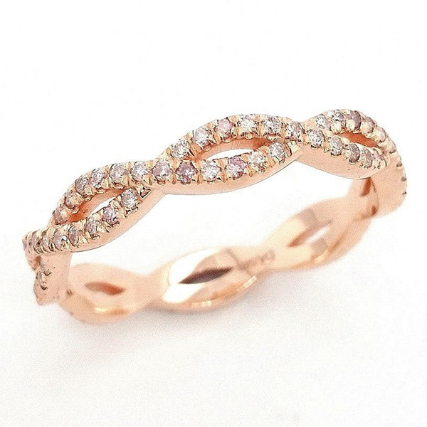 DIAMOND RING, rose gold 14 kt, 0.51 ct pink diamonds / DIAMANTRING, roséguld 14 kt, 0,51 ct rosa diamanter