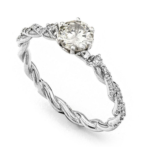 RING, white gold 14k, diamonds 0.64 tcw, diamond 0.50 ct, quality SI1 / RING, vitguld 14k, diamanter 0,64 tcw, diamant 0,50 ct, kvalitet SI1